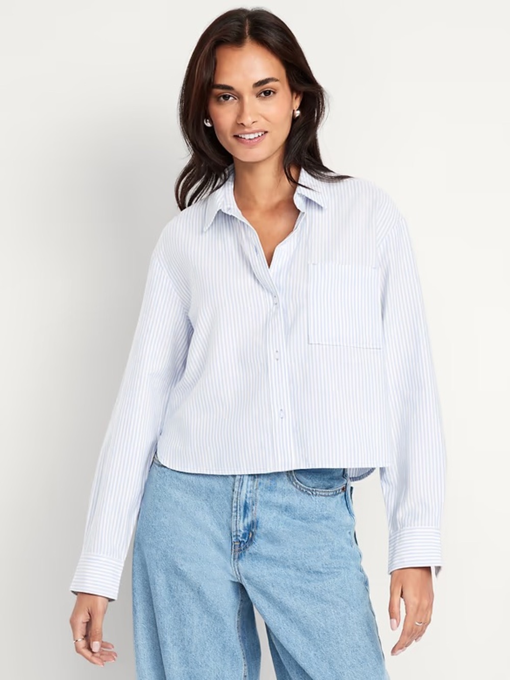 Cropped Button Down Oxford - Women’s Shirt